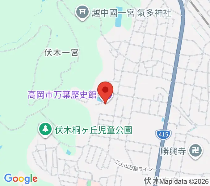 高岡市万葉歴史館の地図