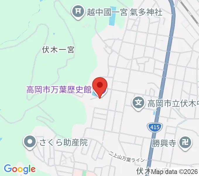 高岡市万葉歴史館の地図