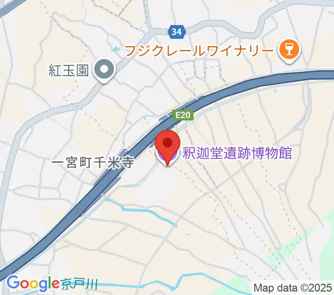 釈迦堂遺跡博物館の地図