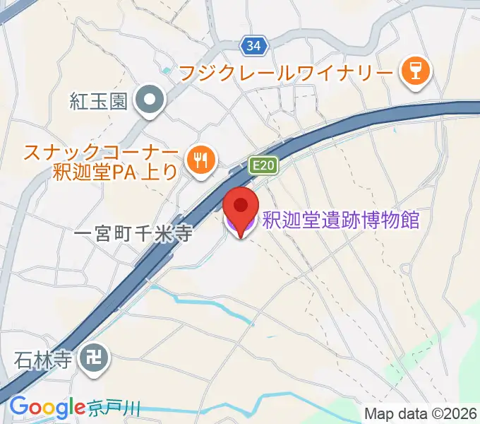 釈迦堂遺跡博物館の地図