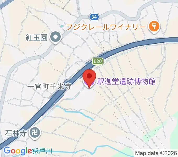 釈迦堂遺跡博物館の地図