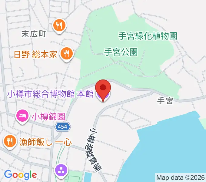 小樽市総合博物館・本館の地図