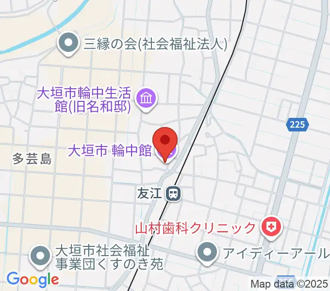 大垣市輪中館の地図