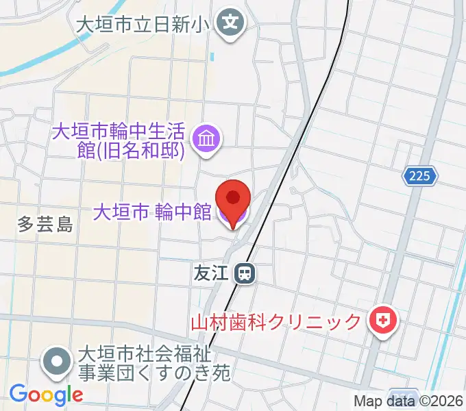 大垣市輪中館の地図