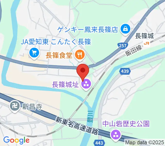 長篠城址史跡保存館の地図