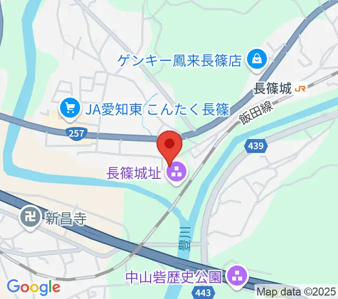 長篠城址史跡保存館の地図