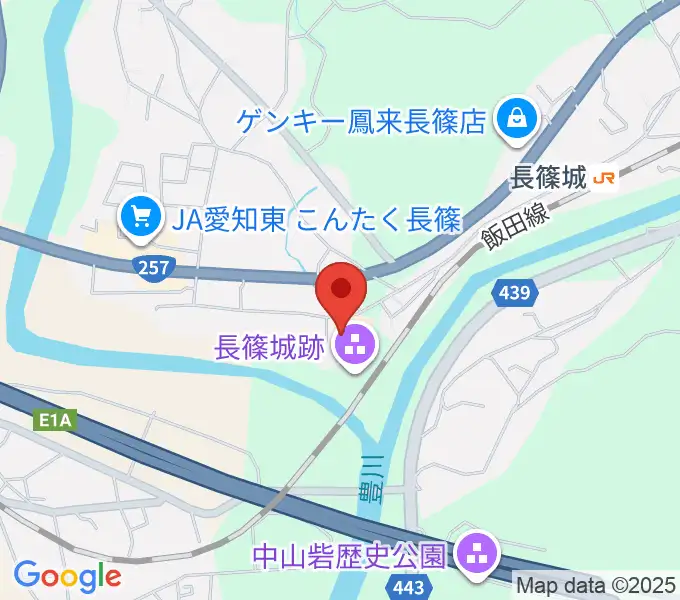 長篠城址史跡保存館の地図