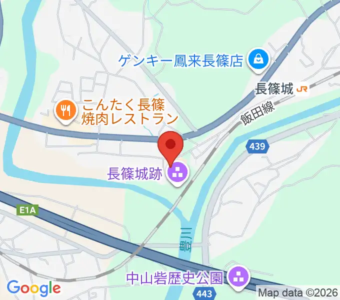 長篠城址史跡保存館の地図