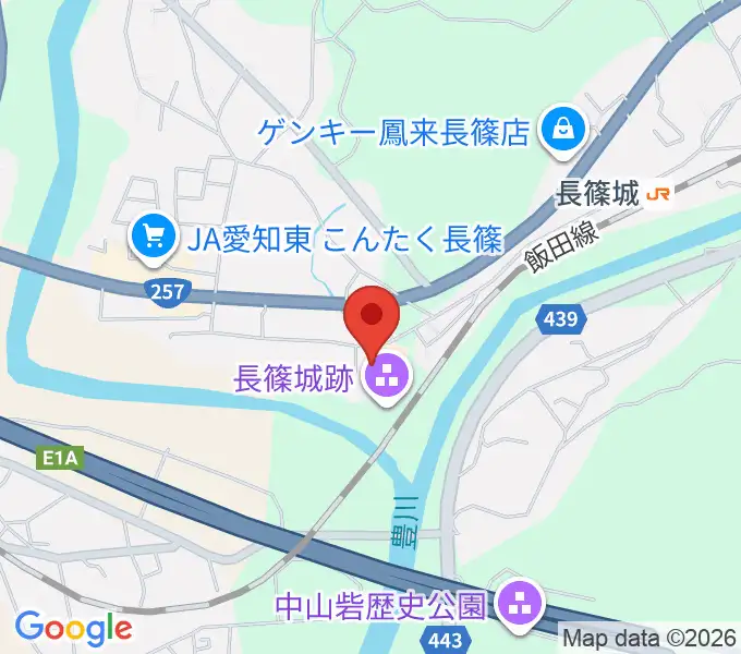 長篠城址史跡保存館の地図
