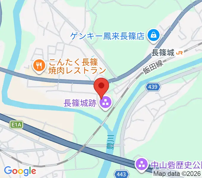 長篠城址史跡保存館の地図