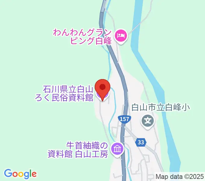 石川県立白山ろく民俗資料館の地図