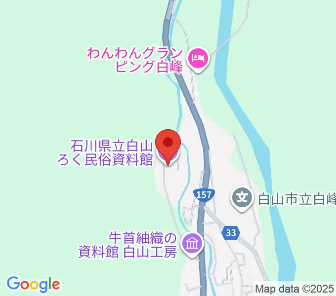 石川県立白山ろく民俗資料館の地図