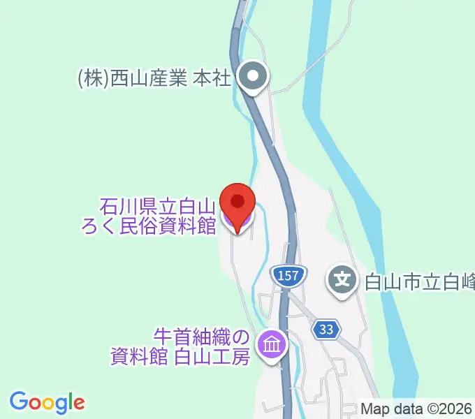石川県立白山ろく民俗資料館の地図