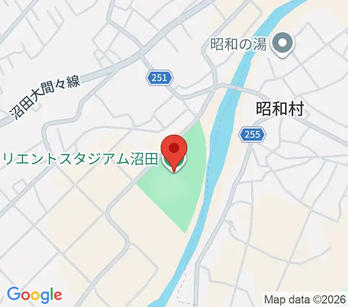 オリエントスタジアムぬまたの地図