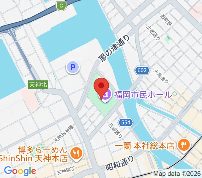 福岡市民ホールの地図