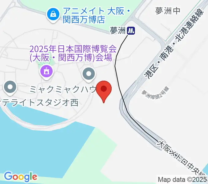 EXPOホール シャインハットの地図