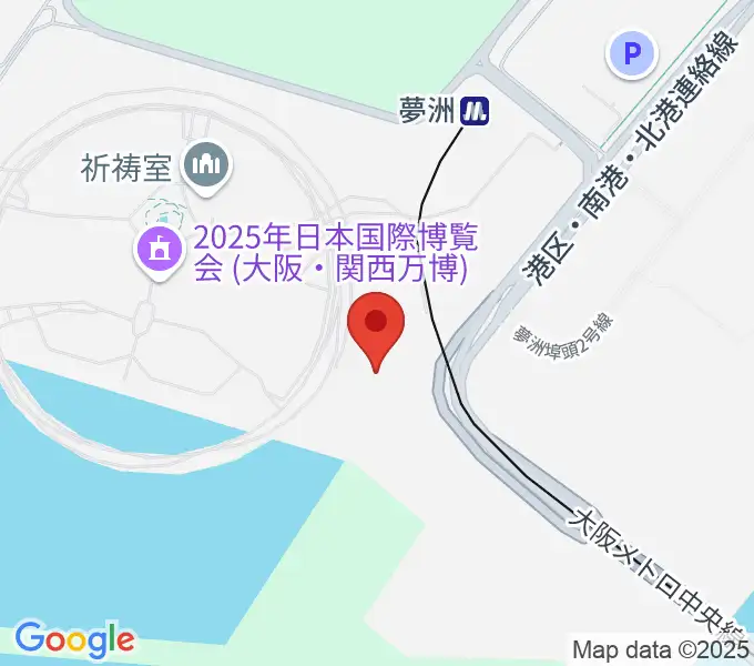 EXPOホール シャインハットの地図