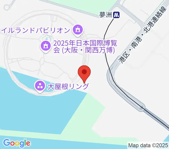 EXPOナショナルデーホール レイガーデンの地図