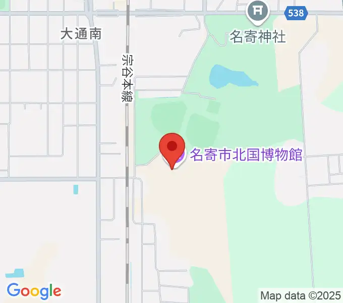 名寄市北国博物館の地図