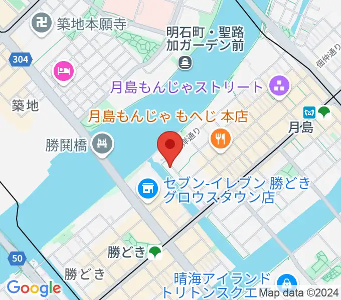 月島ピアノアートサロンの地図