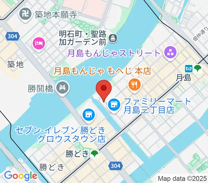 月島ピアノアートサロンの地図