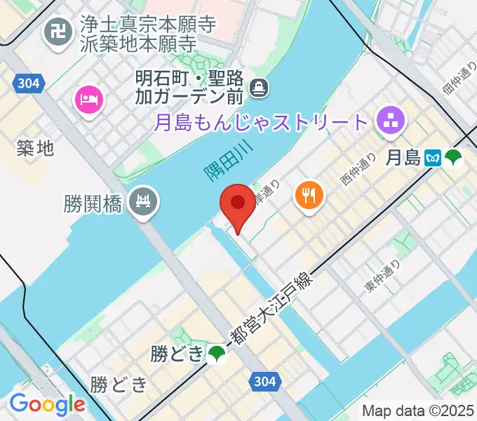 月島ピアノアートサロンの地図