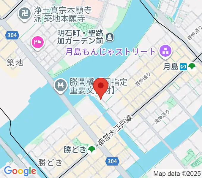 月島ピアノアートサロンの地図