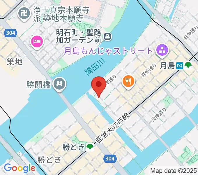 月島ピアノアートサロンの地図
