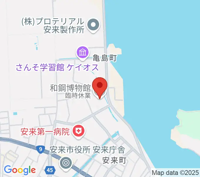 和鋼博物館の地図