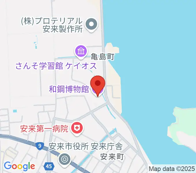 和鋼博物館の地図