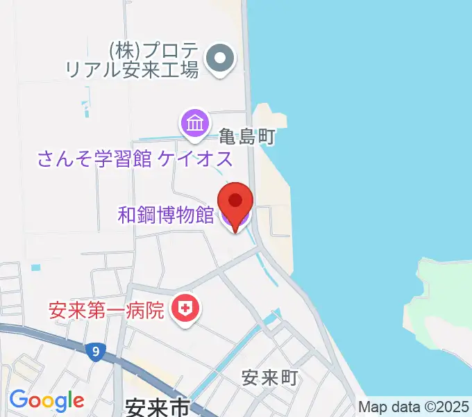 和鋼博物館の地図