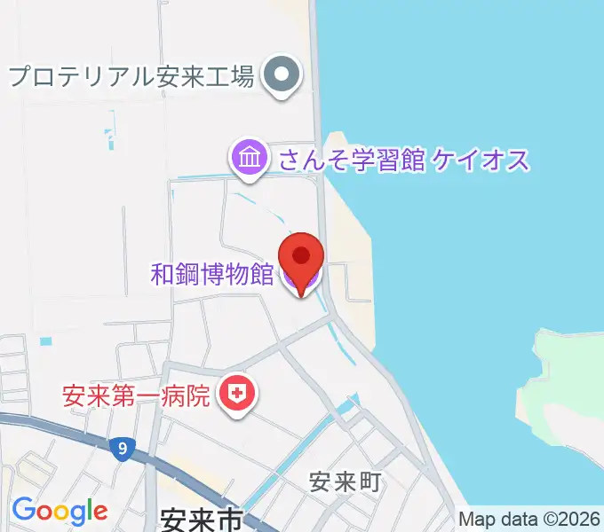 和鋼博物館の地図