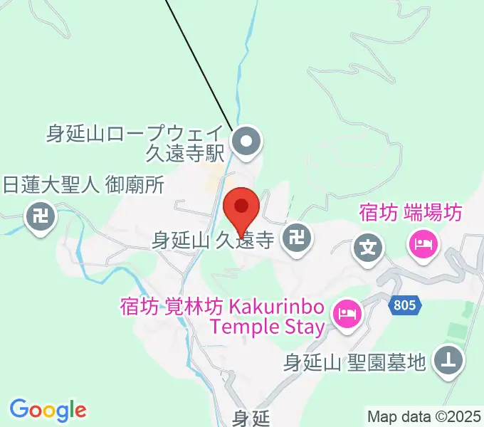 身延山宝物館の地図