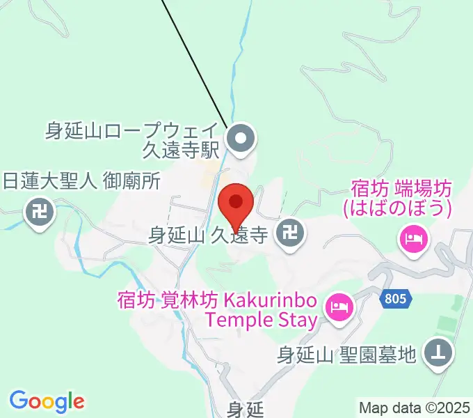 身延山宝物館の地図