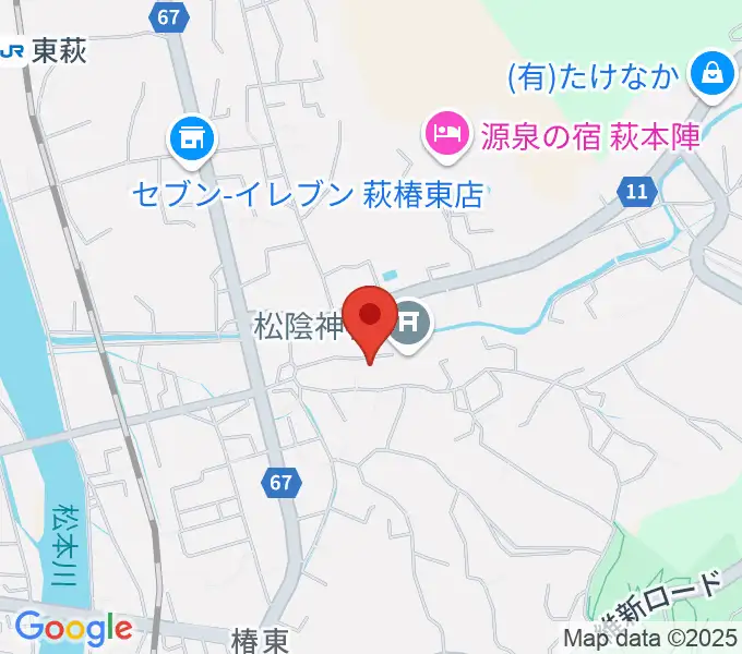 松陰神社宝物殿至誠館の地図