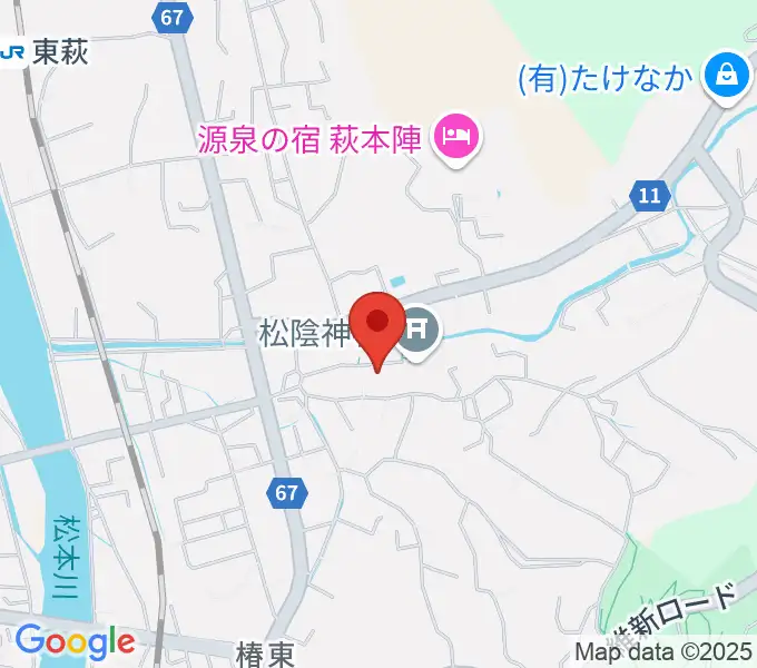 松陰神社宝物殿至誠館の地図