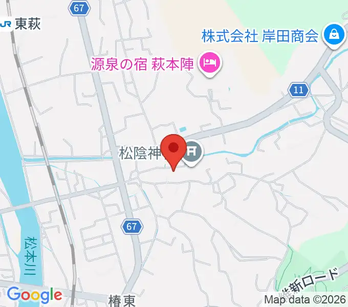 松陰神社宝物殿至誠館の地図