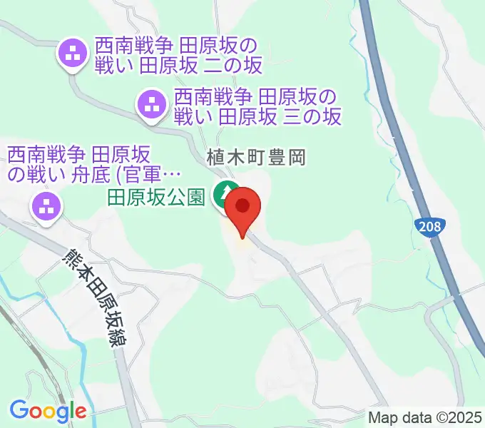 熊本市田原坂西南戦争資料館の地図