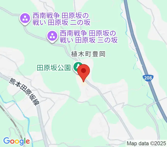 熊本市田原坂西南戦争資料館の地図