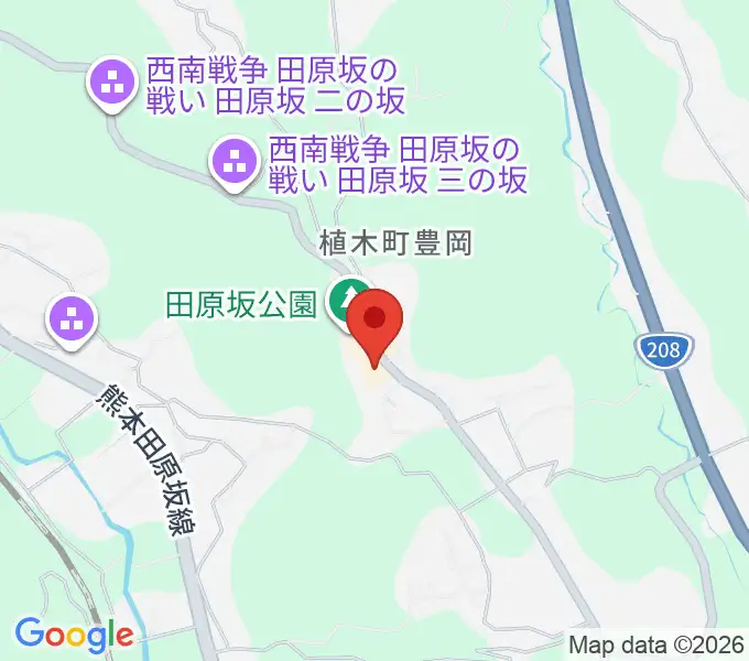 熊本市田原坂西南戦争資料館の地図
