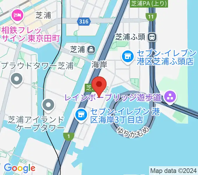 芝浦スタジオの地図