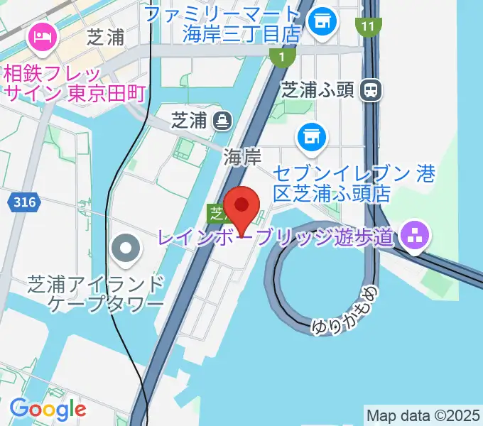 芝浦スタジオの地図