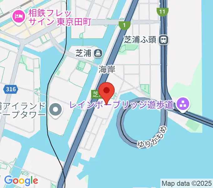 芝浦スタジオの地図