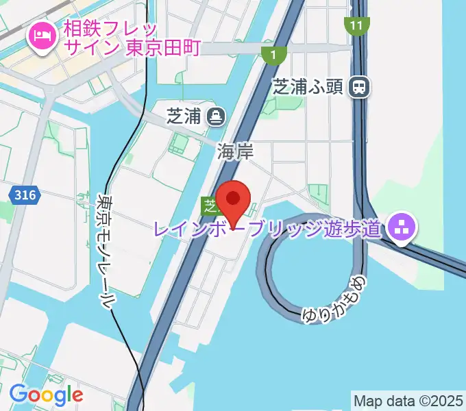 芝浦スタジオの地図
