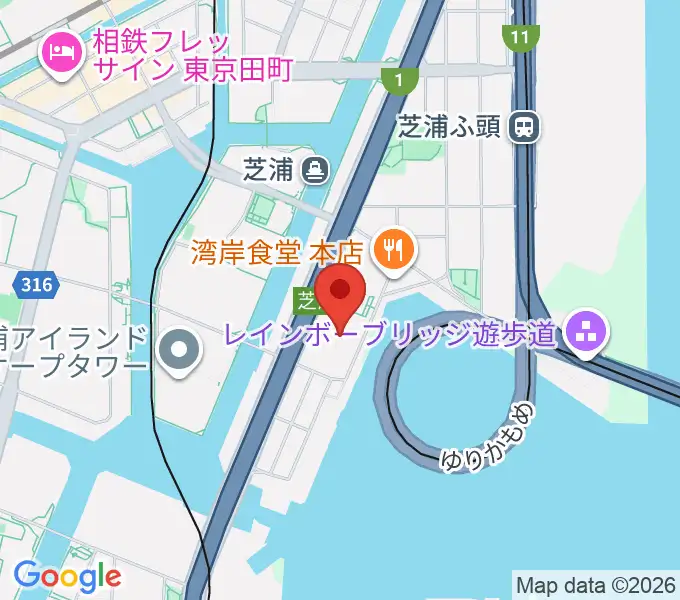 芝浦スタジオの地図