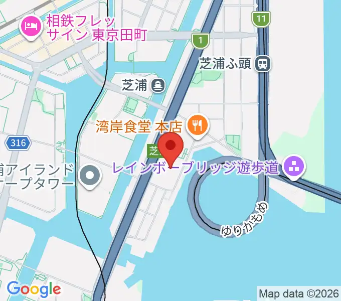 芝浦スタジオの地図