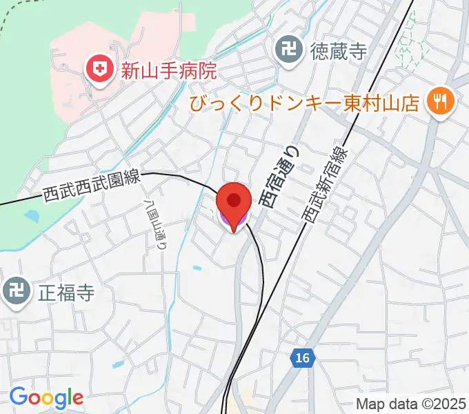 東村山ふるさと歴史館の地図