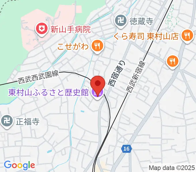 東村山ふるさと歴史館の地図
