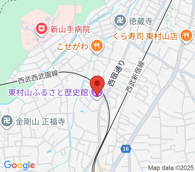 東村山ふるさと歴史館の地図