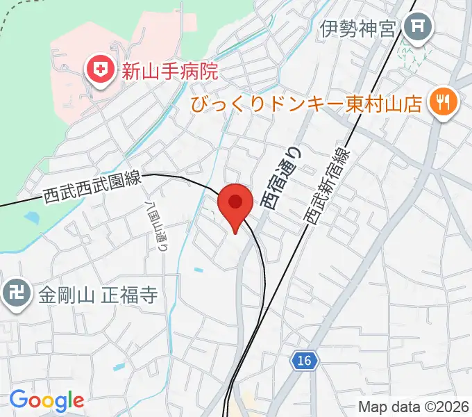 東村山ふるさと歴史館の地図